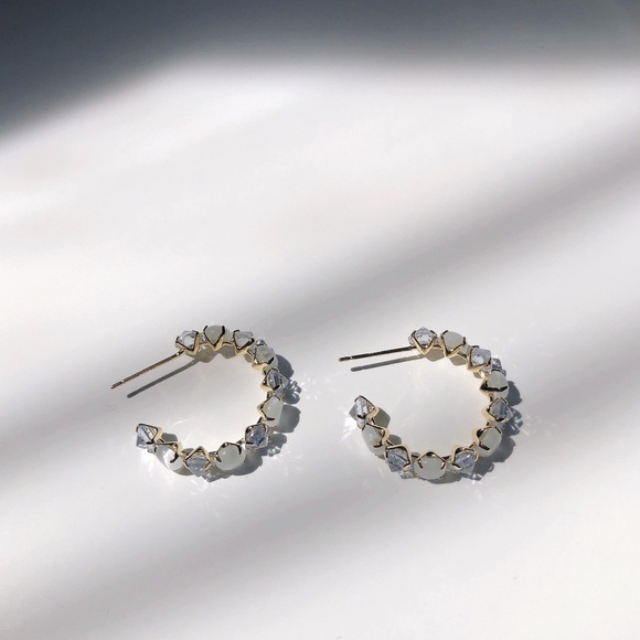 ✨NEW✨ Luxury Opals Hoop Earrings, Fashion Style for Women, as gift, party - Picture 3 of 7